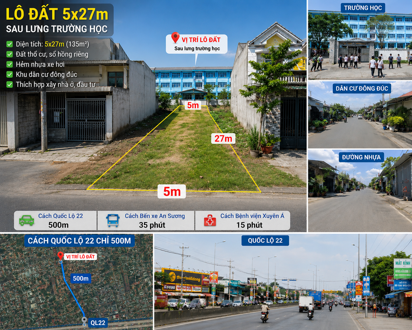 Hạ giá lần cuối 200 triệu, chủ bán nhanh 1,55 tỷ lô đất 5x27m