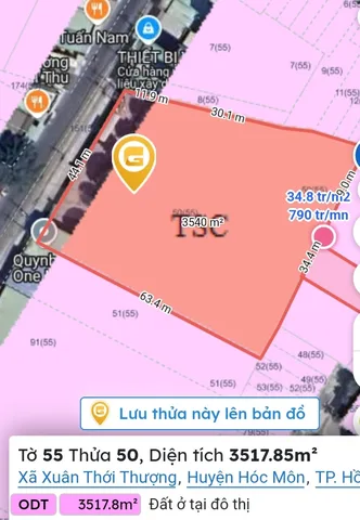 Bán nhà 3235m² ngang 44m giá 100 tỷ tại Xã Xuân Thới Thượng Huyện Hóc Môn