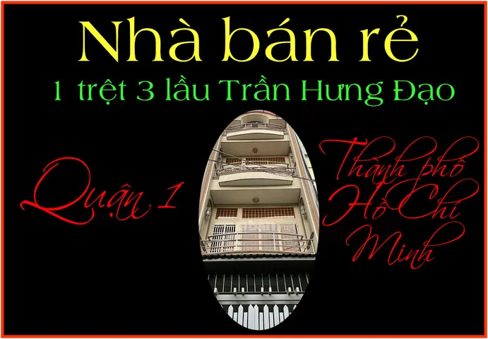 Nhà bán rẻ vị trí đẹp 3.6 x 15m 1 trệt 3 lầu Trần Hưng Đạo Q1 TP.HCM