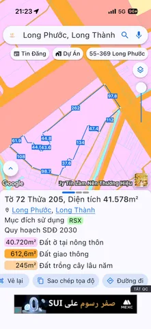 Bán đất 68000m² ngang 97m giá 544 tỷ tại Xã Long Phước Huyện Long Thành
