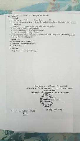 Bán đất 500m² 1.5 tỷ tại Phường An Bình Thành phố Rạch Giá
