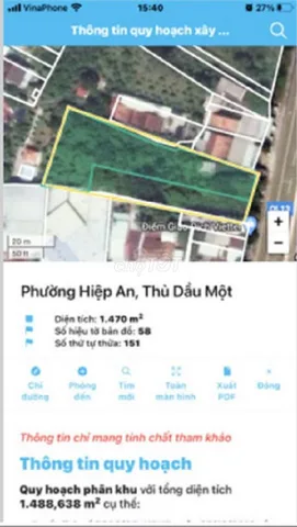Đất thổ cư 1470m2 Đường Đại Lộ Bình Dương, P.Hiệp An, Thủ Dầu Một, BD