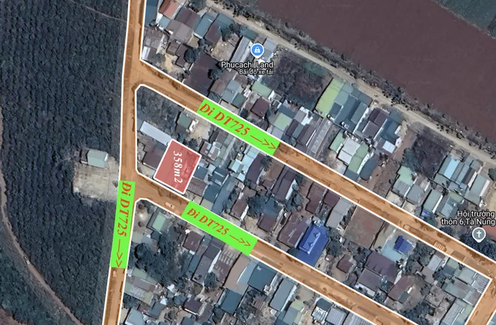 Bán Đất 358m2 Thổ Cư Trung Tâm Tà Nung