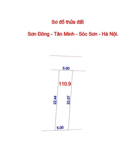 Bán đất 110,9m² ngang 5m tại Xã Tân Minh Huyện Sóc Sơn