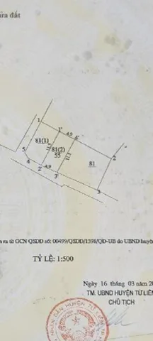 Bán đất Đại Cát, Liên Mạc, Bắc Từ Liêm, 55m, mặt tiền 4.9m, giá 5.5 tỷ
