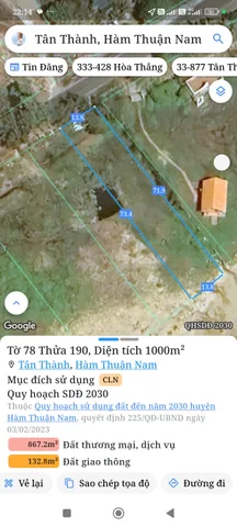 Bán đất 2000m² ngang 27,2m giá 20 tỷ Xã Tân Thành