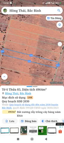 Bán đất 4962m² ngang 12m giá 250 triệu tại Xã Hồng Thái
