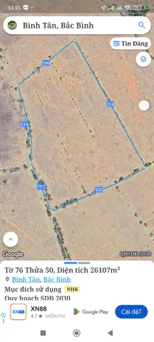Bán đất 26107m² Xã Sông Lũy