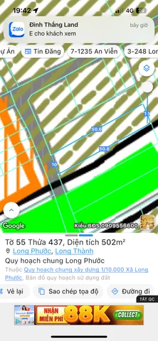 Bán đất 502m² ngang 10m giá 4.8 tỷ Xã Long Phước