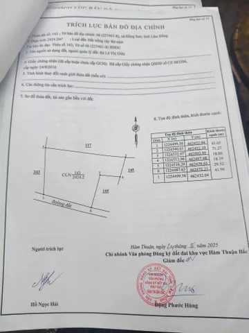 Bán đất 2424,2m² ngang 43m giá 480 triệu Xã Hồng Sơn