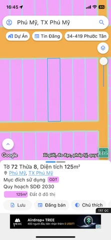 Bán đất 125m² ngang 5m giá 3.2 tỷ Phường Phú Mỹ
