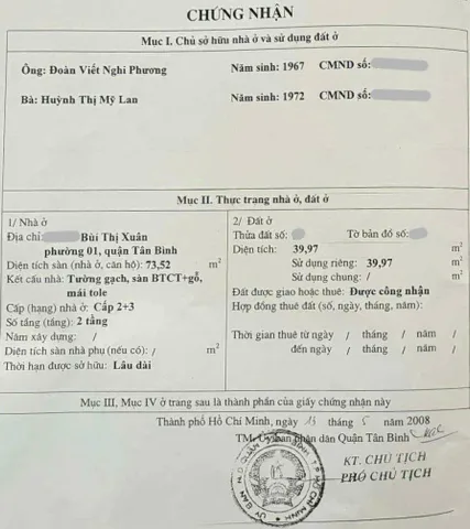 Bán Nhà riêng 40m2 giá 4.6 tỷ tại Bùi Thị Xuân Phường 1 Tân Bình Hồ Chí Minh Phường Tân Sơn Hòa TP. Hồ Chí Minh