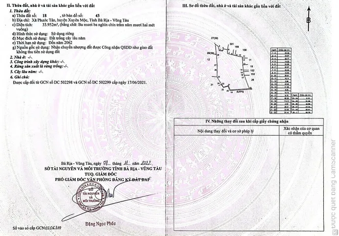 Bán đất 33952m² ngang 600m giá 24 tỷ Xã Xuyên Mộc
