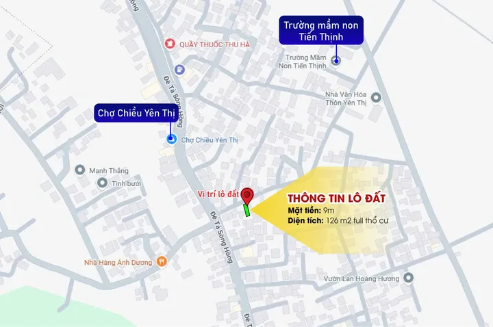 Bán nhà 126m² ngang 9m giá 3.6 tỷ Xã Yên Lãng