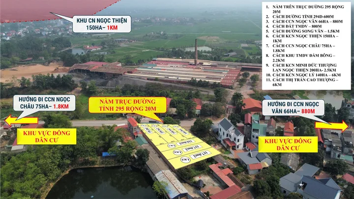 Bán đất 160m² ngang 5,17m giá 1.7 tỷ Xã Ngọc Thiện, NGAY MẶT ĐƯỜNG 295