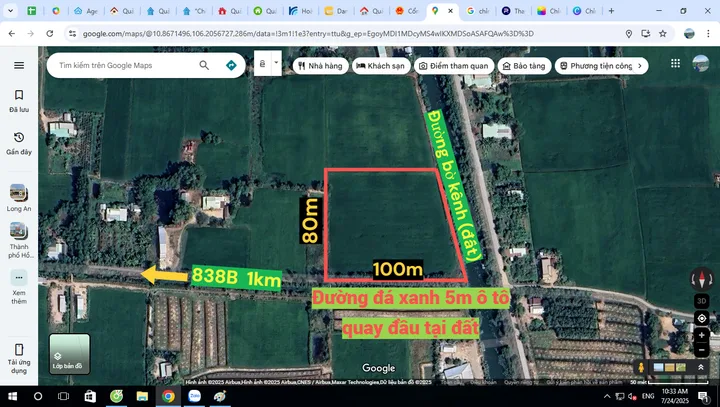 Bán đất 7765.3m² ngang 100m giá 1.8 tỷ Xã Đông Thành