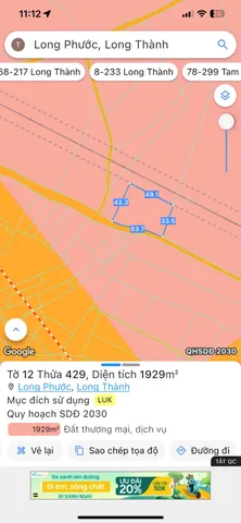 Bán đất TMD - 1929m² ngang 42m giá 8.5 tỷ Xã Long Phước