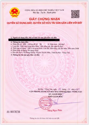 Bán đất 163,8m² ngang 5m giá 1.72 tỷ Xã Xuyên Mộc