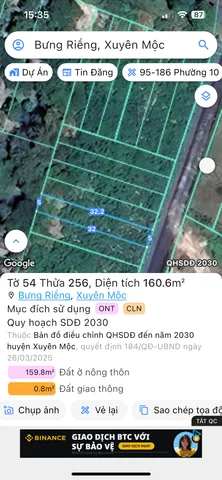 Bán đất 160,6m² ngang 5m giá 1.69 tỷ Xã Xuyên Mộc