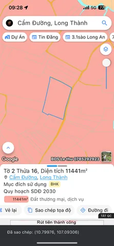 Bán đất 36000m² ngang 120m giá 72 tỷ Xã Xuân Đường