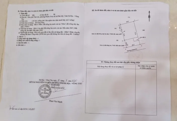 Bán đất 2817m² ngang 40m giá 35 tỷ Phường Tân Phước