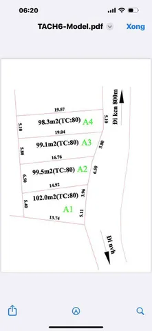 Bán đất 98m² ngang 5.1m giá 850 triệu Xã Bình Tuyền