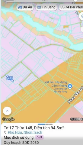 Bán đất 94.5m² ngang 4.1m giá 1.4 tỷ Xã Đại Phước