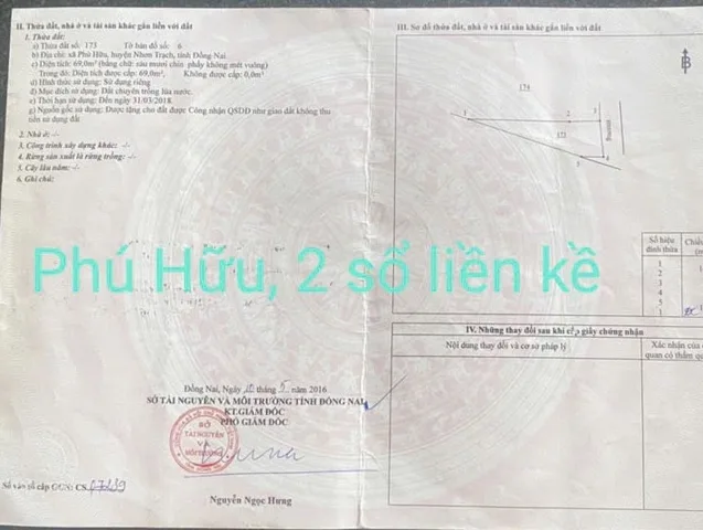 Bán đất 1647m² ngang 36.7m giá 19.76 tỷ Xã Đại Phước