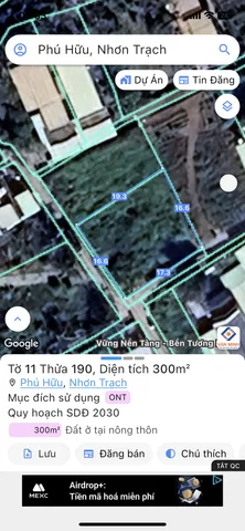 Bán đất 300m² ngang 16.6m giá 3.9 tỷ Xã Đại Phước