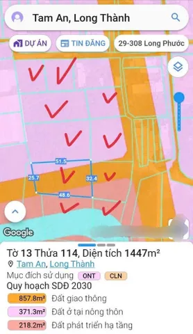 Bán đất 11968m² có sẵn 1400m² thổ cư ngang 50m giá 30 tỷ tại Xã An Phước