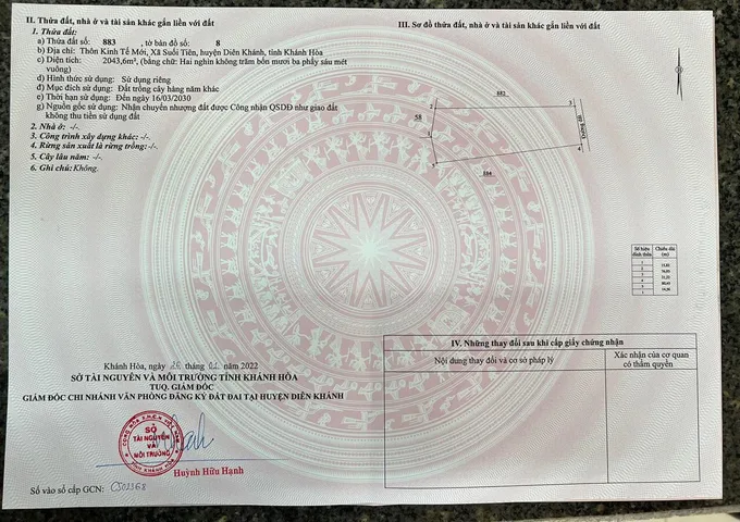 Bán lô đất vườn 2043m2, Suối Tiên này là Suối Hiệp. LH 0938161427