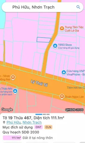 Bán đất 111m² ngang 6.4m giá 2.6 tỷ Xã Đại Phước