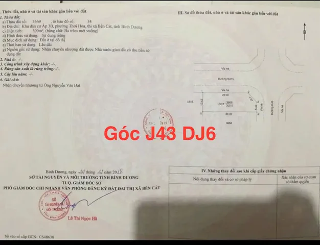 Bán đất Mỹ Phước  300m² ngang 10.42m giá 6.75 tỷ Phường Thới Hòa
