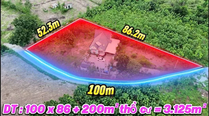 Bán nhà 3125.1m² thổ cư shr ngang 100m giá 4.8 tỷ Xã Phước Thành