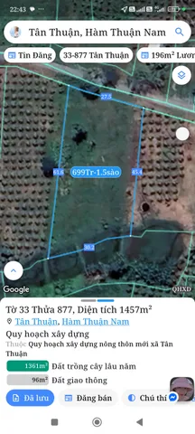 Bán đất 1457m² giá 699 triệu Xã Tân Thành