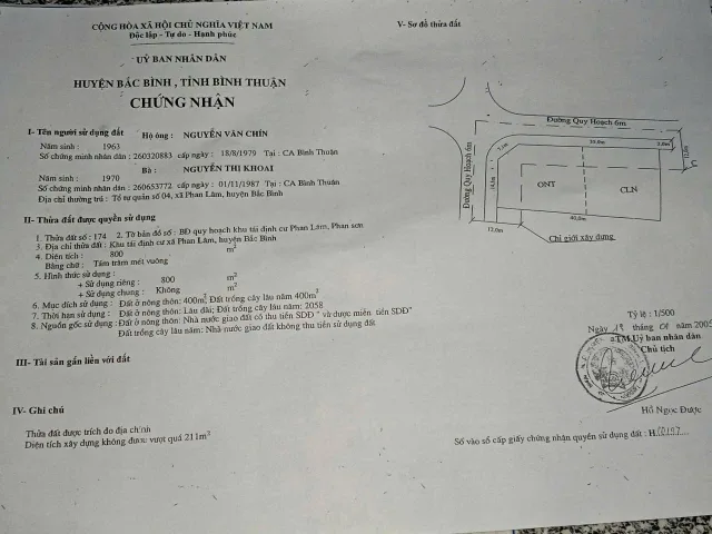 Bán đất 800m² ngang 20m giá 750 triệu Xã Phan Sơn