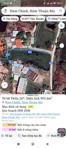Bán đất 993m² giá 1.19 tỷ Xã Hàm Liêm