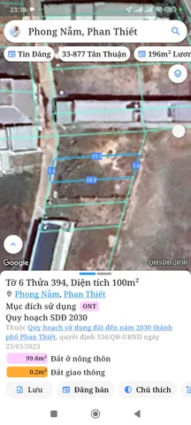 Bán đất 100m² ngang 5,4m giá 790 triệu Phường Bình Thuận