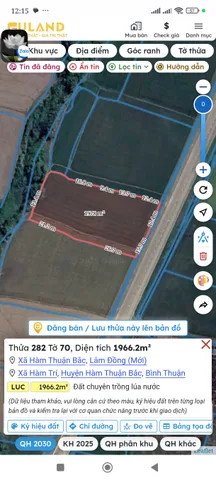 Bán đất 1966m² ngang 33m giá 3.3 tỷ Xã Hàm Thuận Bắc