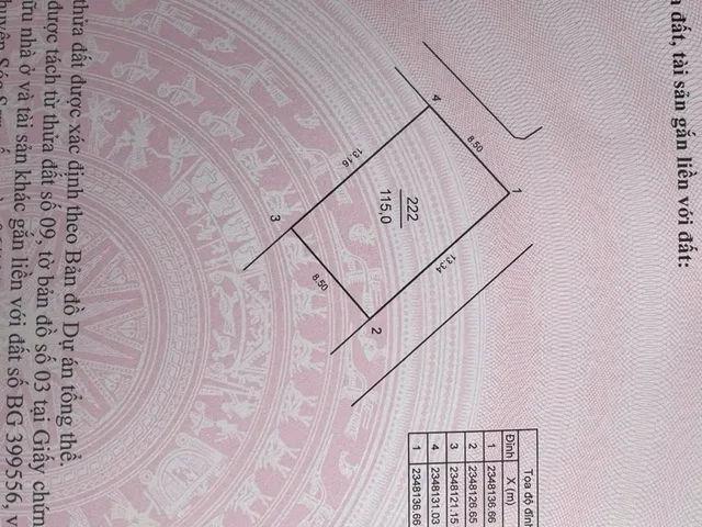 Bán đất 115m² ngang 8.5m giá 3.5 tỷ tại Xã Sóc Sơn