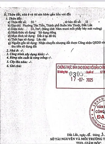 Bán đất 79m² ngang 6.6m giá 2.85 tỷ Phường Buôn Ma Thuột