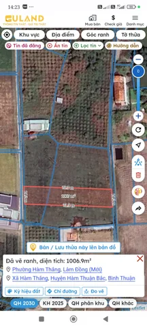 Bán đất 1000m² ngang 14m giá 1 tỷ tại Phường Hàm Thắng