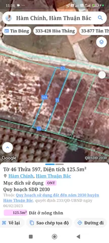 Bán đất 125m² ngang 5,2m giá 450 triệu Xã Hàm Liêm