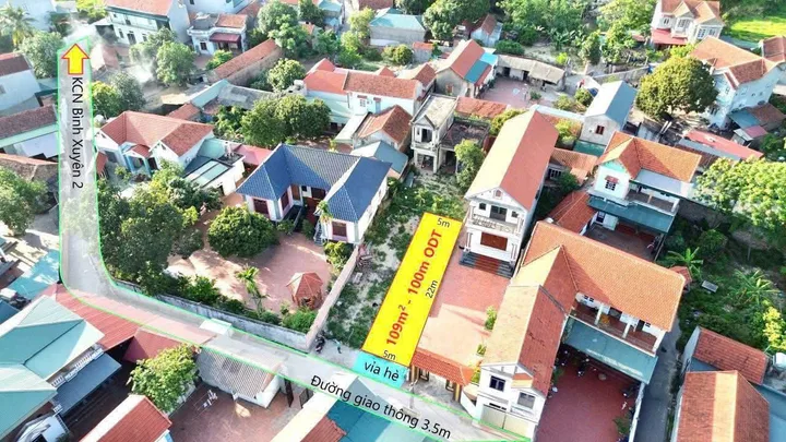 Bán đất 109.5m² ngang 5m giá 1.4 tỷ Xã Bình Tuyền
