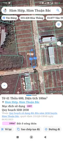 Bán đất 100m² ngang 5m giá 555 triệu Phường Bình Thuận