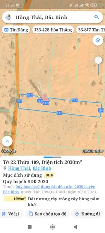 Bán đất 2000m² ngang 20m giá 200 triệu Xã Hồng Thái