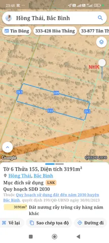 Bán đất 3190m² ngang 29m giá 640 triệu tại Xã Hồng Thái