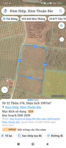 Bán đất 1997m² ngang 45m giá 950 triệu Phường Bình Thuận