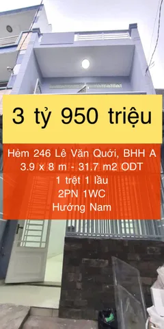 Nhà 2 phòng ngủ Lê Văn Quới chỉ 3.95 tỷ