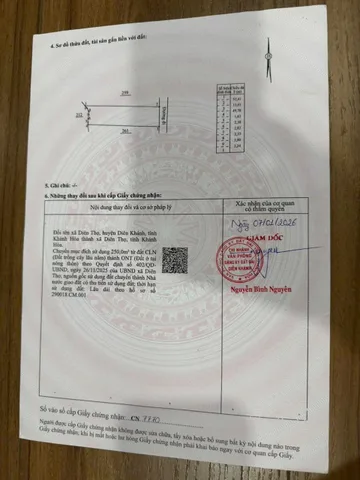 Bán Đất 649m2 giá 2.27 tỷ tại Xã Diên Thọ Khánh Hòa